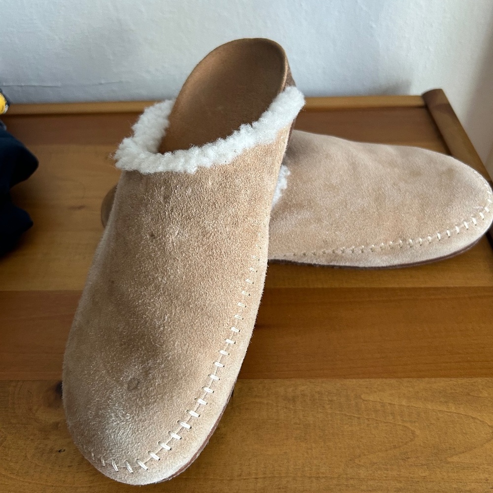 Jenni Kayne Shearling Lined moc clog Mules size 41